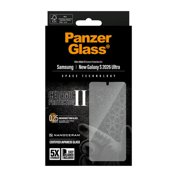 Szkło hartowane UWF Ceramic II z aplikatorem do Samsung S26 Ultra, Przezroczyste, PanzerGlass