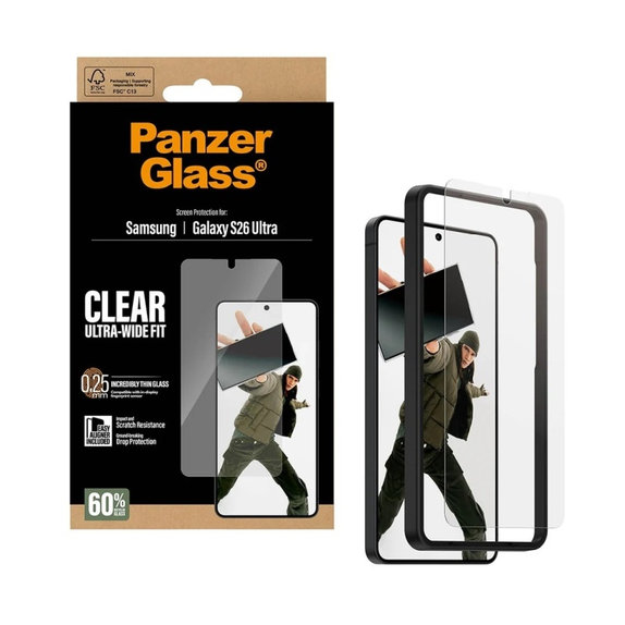 Szkło hartowane UWF z aplikatorem do Samsung S26 Ultra, Przezroczyste, PanzerGlass