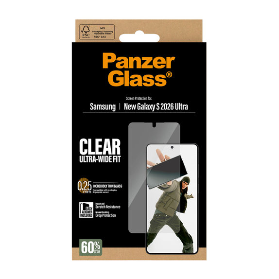Szkło hartowane UWF z aplikatorem do Samsung S26 Ultra, Przezroczyste, PanzerGlass