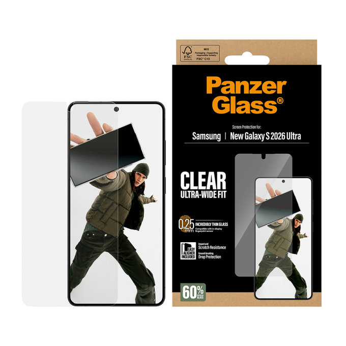 Szkło hartowane UWF z aplikatorem do Samsung S26 Ultra, Przezroczyste, PanzerGlass