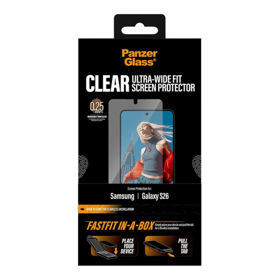 Szkło hartowane UWF z FASTFIT In-A-Box do Samsung S26, Przezroczysty, PanzerGlass