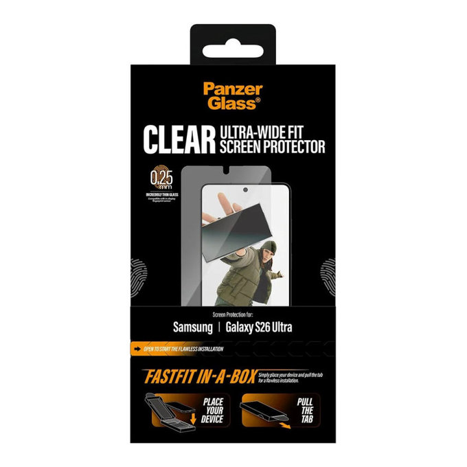 Szkło hartowane UWF z FASTFIT In-A-Box do Samsung S26 Ultra, Przezroczyste, PanzerGlass