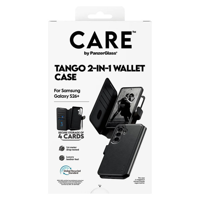 Etui Tango Wallet Two-In-One z QI do Samsung Galaxy S26+, Czarne, PanzerGlass