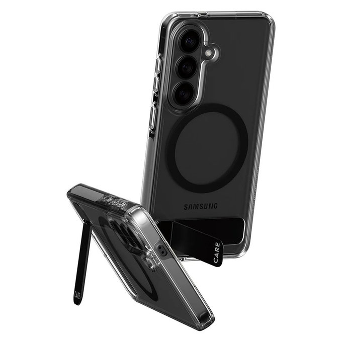 Etui Kickstand z czarnym QI do Samsung Galaxy S26, Przezroczyste, PanzerGlass