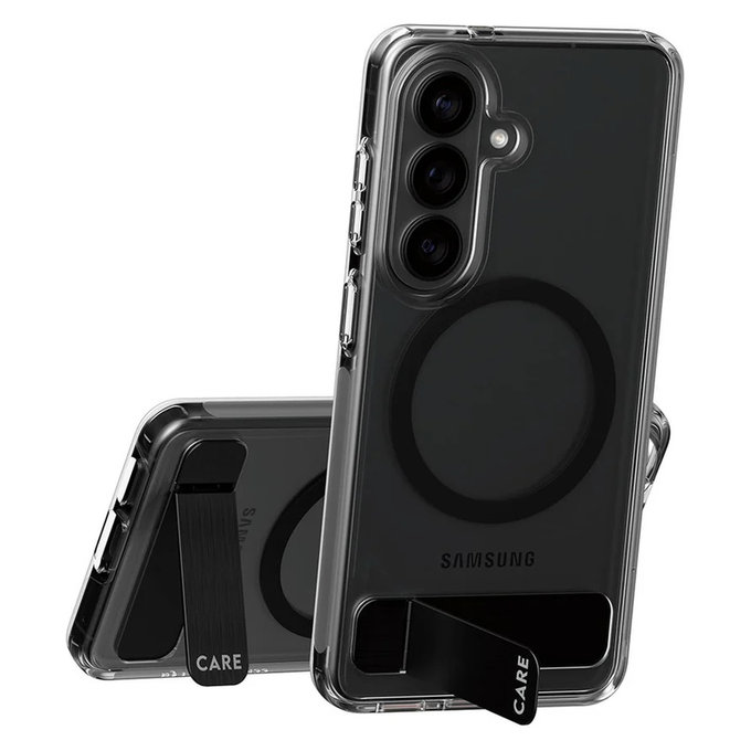Etui Kickstand z czarnym QI do Samsung Galaxy S26, Przezroczyste, PanzerGlass