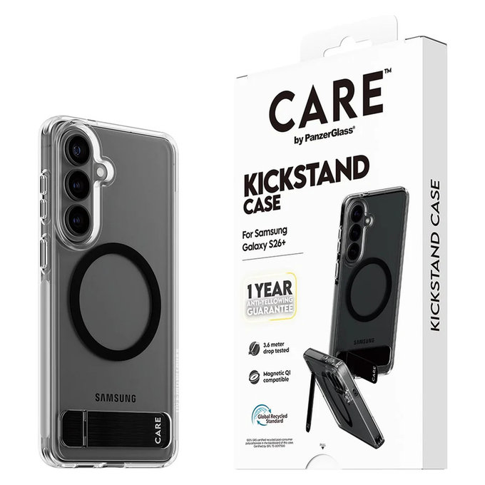 Etui Kickstand z czarnym QI do Samsung Galaxy S26+, Czarne, PanzerGlass