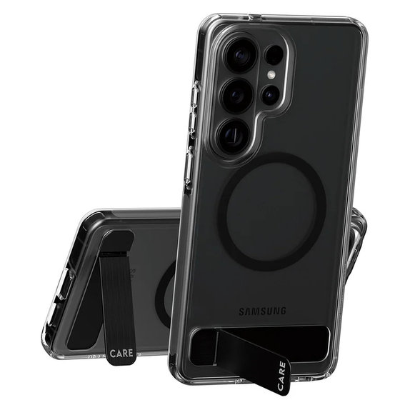 Etui Kickstand z czarnym QI do Samsung Galaxy S26 Ultra, Przezroczyste, PanzerGlass