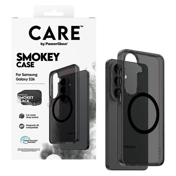 Etui Smokey z czarnym QI do Samsung Galaxy S26, Czarne, PanzerGlass