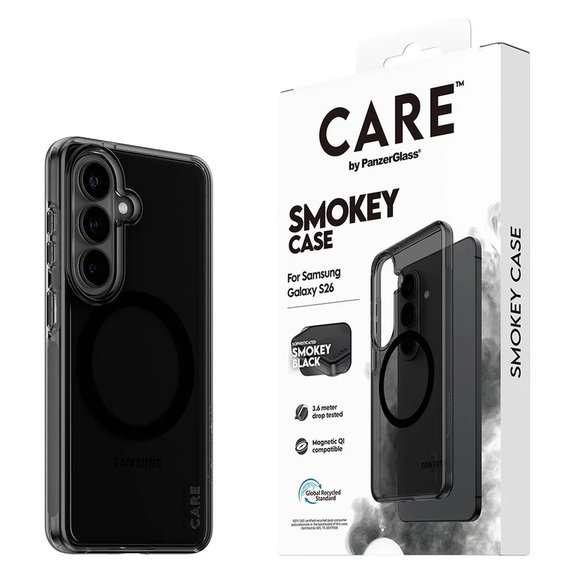 Etui Smokey z czarnym QI do Samsung Galaxy S26, Czarne, PanzerGlass