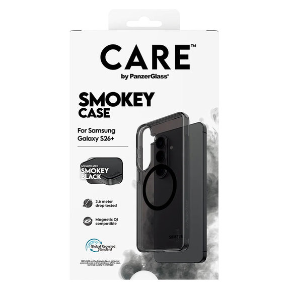 Etui Smokey z czarnym QI do Samsung Galaxy S26+, Czarne, PanzerGlass
