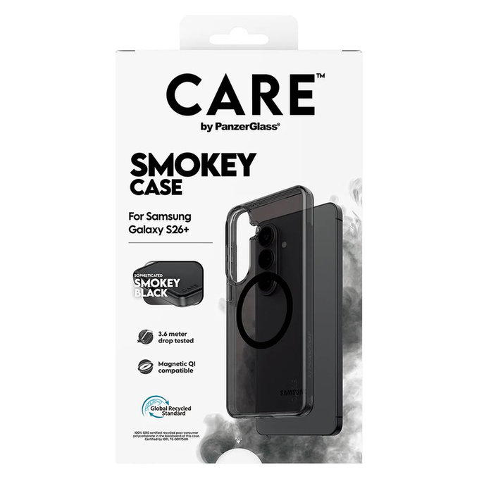 Etui Smokey z czarnym QI do Samsung Galaxy S26+, Czarne, PanzerGlass