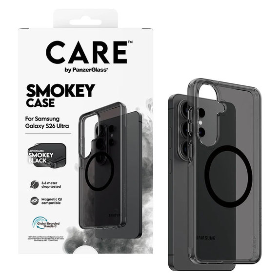Etui Smokey z czarnym QI do Samsung Galaxy S26 Ultra, Czarne, PanzerGlass