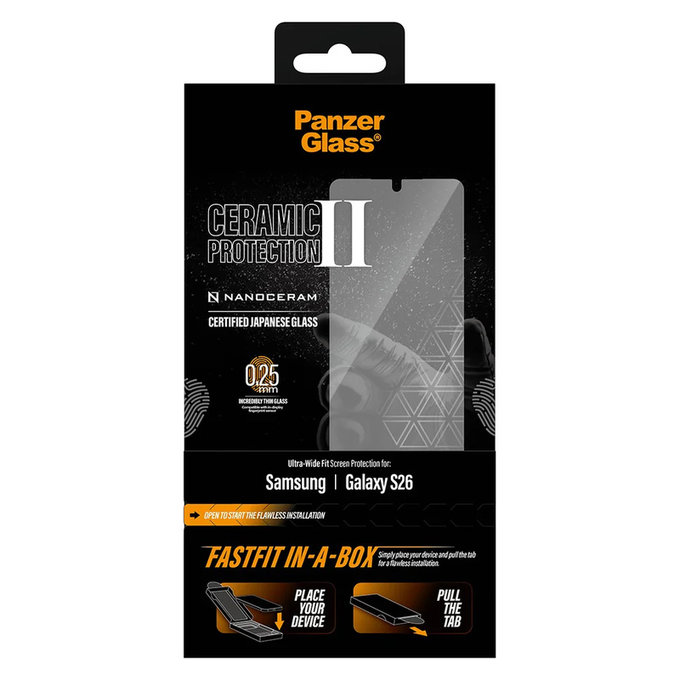 Szkło hartowane UWF Ceramic z FASTFIT In-A-Box do Samsung Galaxy S26, Przezroczyste, PanzerGlass