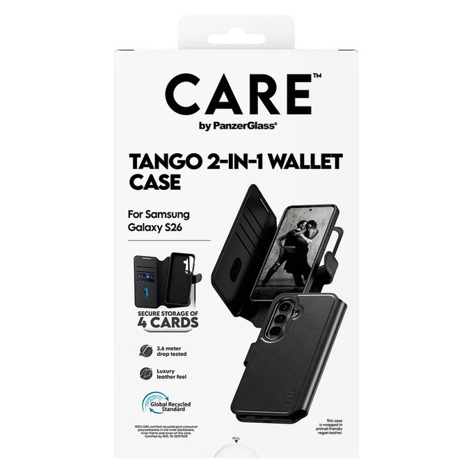 Etui Tango Wallet Two-In-One z QI do Samsung Galaxy S26, Czarne, PanzerGlass