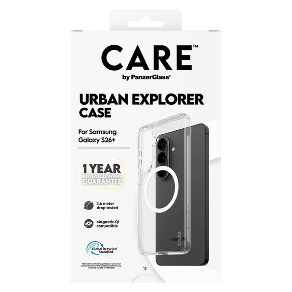 Etui Urban Explorer z białym QI do Samsung Galaxy S26+, Przezroczyste, PanzerGlass