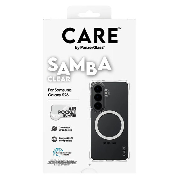 Etui Samba z białym QI do Samsung Galaxy S26, Przezroczyste, PanzerGlass
