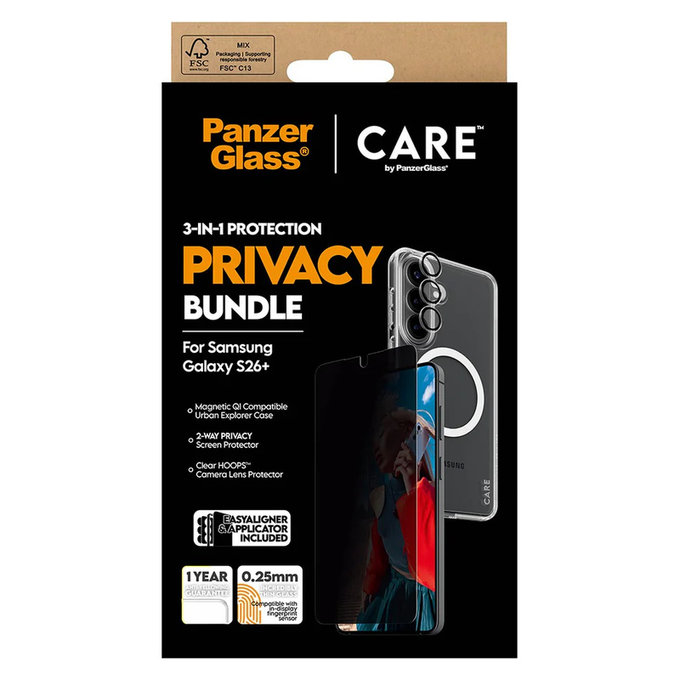 Bundle Privacy 3w1 do Samsung Galaxy S26+, PanzerGlass