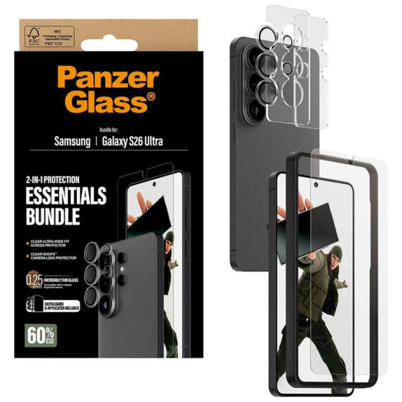 Bundle Essentials 2w1 do Samsung S26 Ultra, PanzerGlass