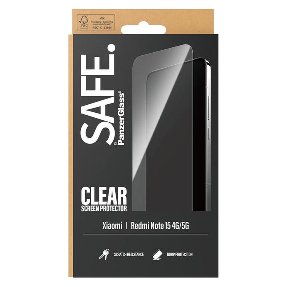 Szkło hartowane UWF do Xiaomi Redmi Note 15 4G/5G, Czarne, SAFE by PanzerGlass