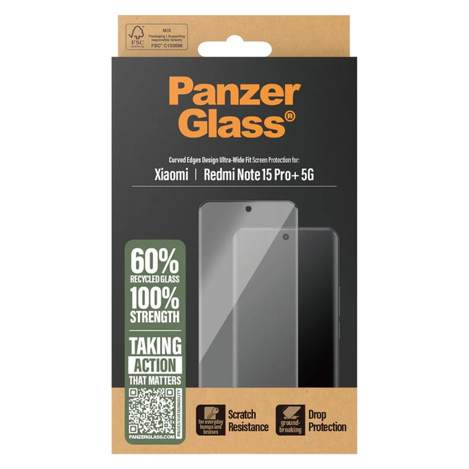 Szkło hartowane UWF do Xiaomi Redmi Note 15 Pro+ 5G, Czarne, PanzerGlass