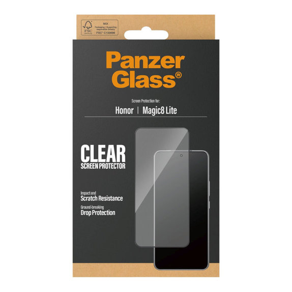Szkło hartowane UWF do Honor Magic8 Lite, Czarne, PanzerGlass