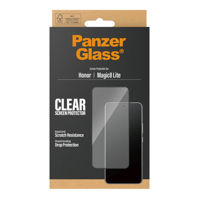 Szkło hartowane UWF do Honor Magic8 Lite, Czarne, PanzerGlass