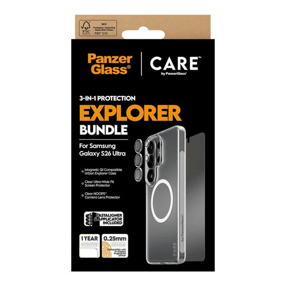 Bundle 3w1 Explorer do Samsung S26 Ultra, PanzerGlass