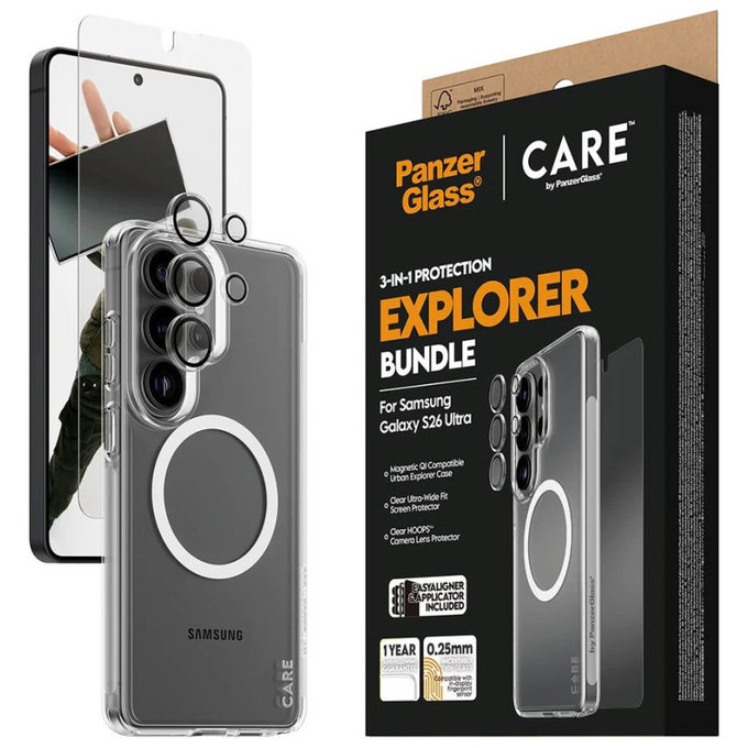 Bundle 3w1 Explorer do Samsung S26 Ultra, PanzerGlass