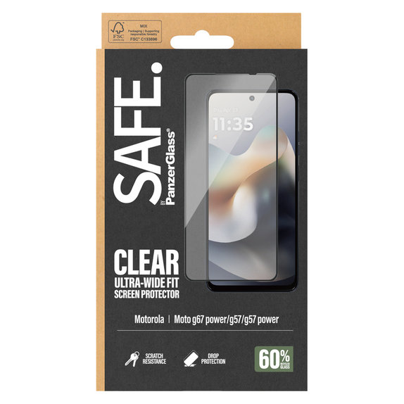 Szkło hartowane UWF do Motorola Moto G57 Power 5G, Czarne, SAFE by PanzerGlass
