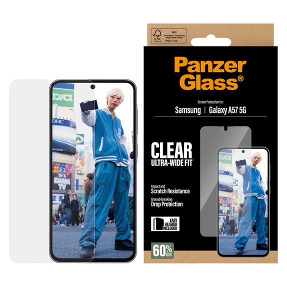 Szkło hartowane UWF z aplikatorem do Samsung Galaxy A57, przezroczyste, clear, PanzerGlass