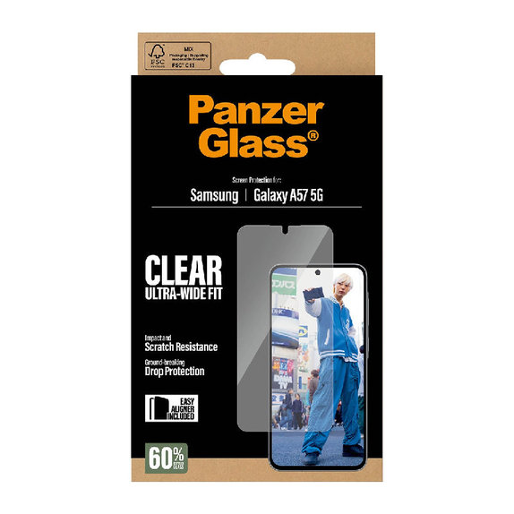 Szkło hartowane UWF z aplikatorem do Samsung Galaxy A57, przezroczyste, clear, PanzerGlass
