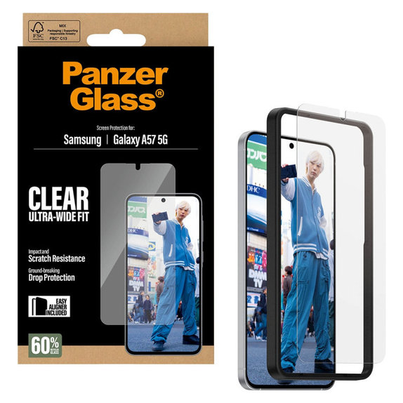 Szkło hartowane UWF z aplikatorem do Samsung Galaxy A57, przezroczyste, clear, PanzerGlass