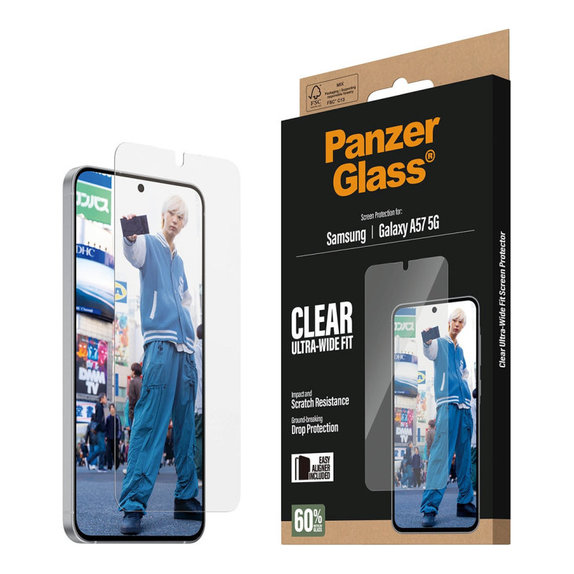 Szkło hartowane UWF z aplikatorem do Samsung Galaxy A57, przezroczyste, clear, PanzerGlass