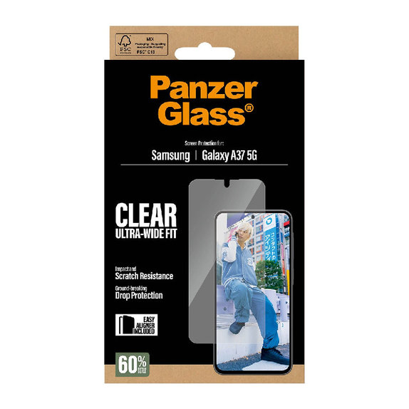 Szkło hartowane UWF z aplikatorem do Samsung Galaxy A37, przezroczyste, clear, PanzerGlass