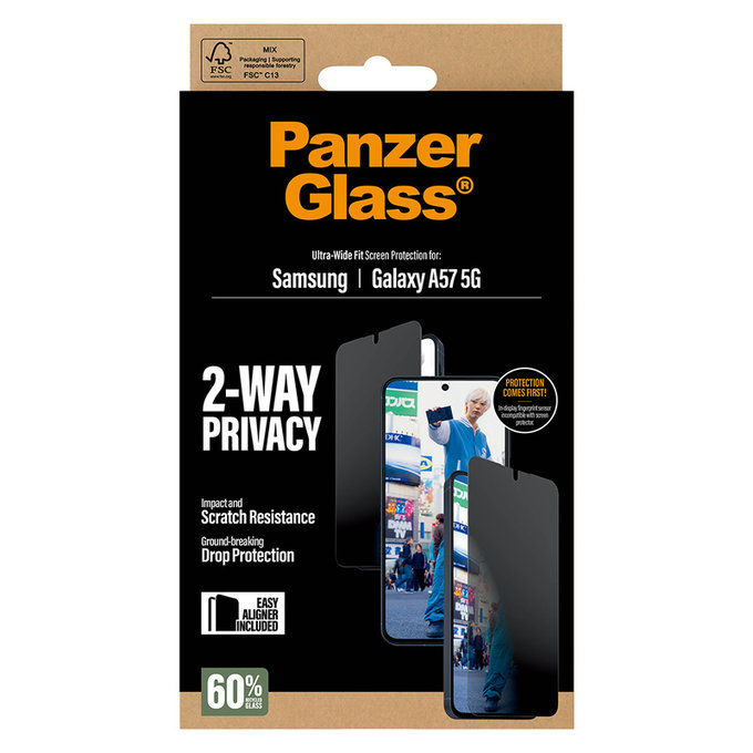 Szkło hartowane UWF Privacy z aplikatorem do Samsung Galaxy A57, Przezroczyste, PanzerGlass