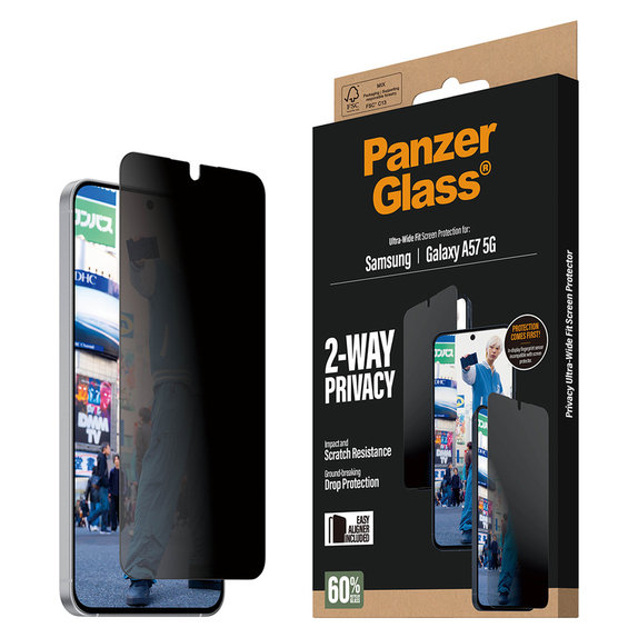 Szkło hartowane UWF Privacy z aplikatorem do Samsung Galaxy A57, Przezroczyste, PanzerGlass