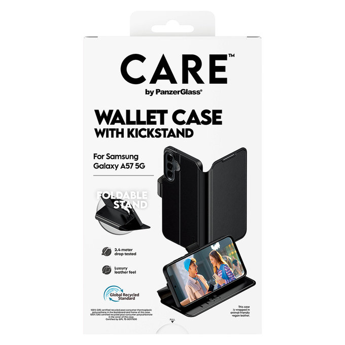 Etui Wallet Kickstand do Samsung Galaxy A57, Czarne, PanzerGlass