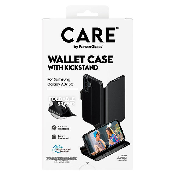Etui Wallet Kickstand do Samsung Galaxy A37, Czarne, PanzerGlass