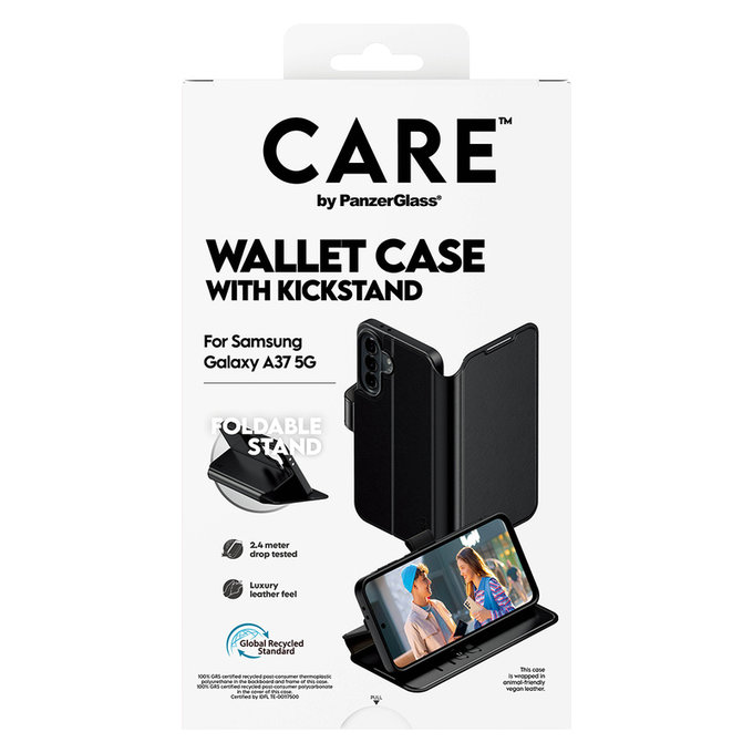 Etui Wallet Kickstand do Samsung Galaxy A37, Czarne, PanzerGlass