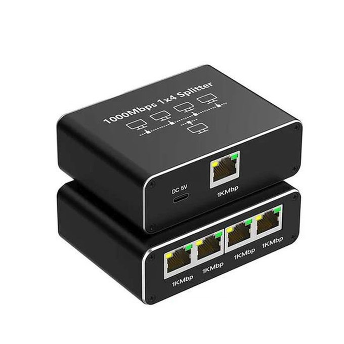 4-portowy przełącznik Gigabit Ethernet RJ45, 1000 Mb/s