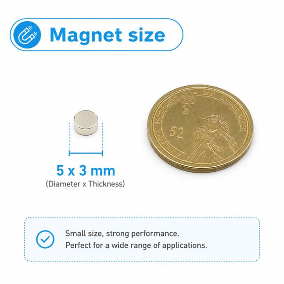 Walcowy magnes neodymowy N35, 5 x 3mm, 200 szt.