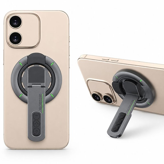 Magnetyczny uchwyt na telefon ze stojakiem, kompatybilny z MagSafe, czarny