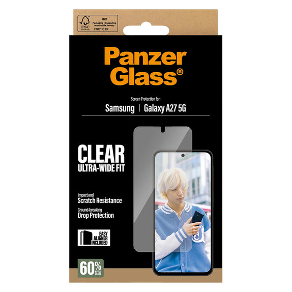 Szkło hartowane UWF z aplikatorem do Samsung Galaxy A27, Przezroczyste, PanzerGlass