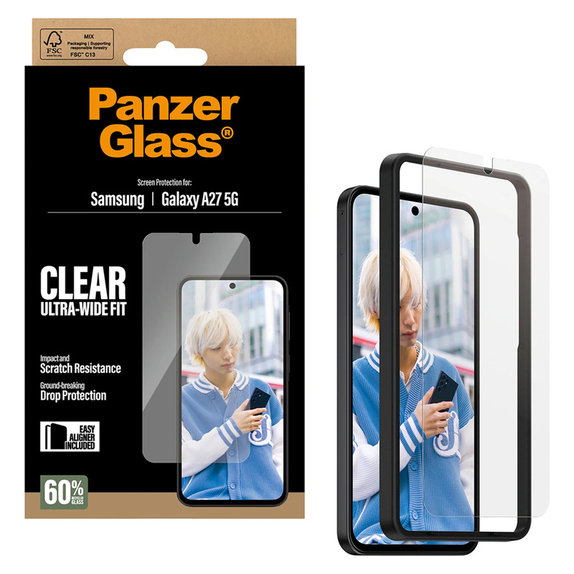Szkło hartowane UWF z aplikatorem do Samsung Galaxy A27, Przezroczyste, PanzerGlass