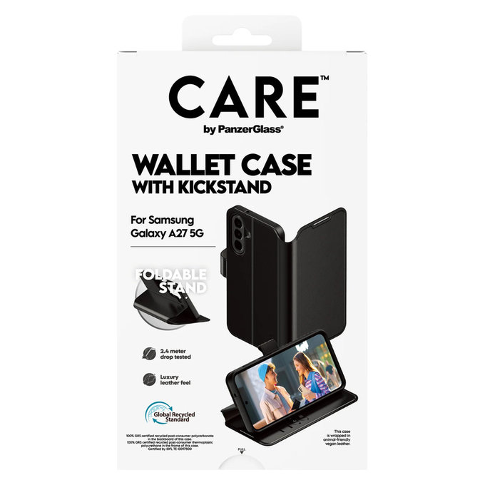 Etui Wallet Kickstand do Samsung Galaxy A27, Czarne, PanzerGlass