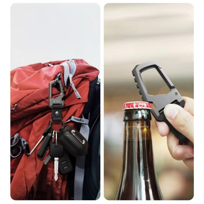 Brelok Slidelock Carabiner Keychain, Gunmetal, Tech-Protect