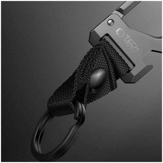Brelok Slidelock Carabiner Keychain, Gunmetal, Tech-Protect