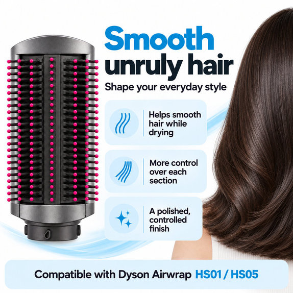 Twarda szczotka wygładzająca do Dyson Airwrap HS01, HS05, Iron / Fuchsia