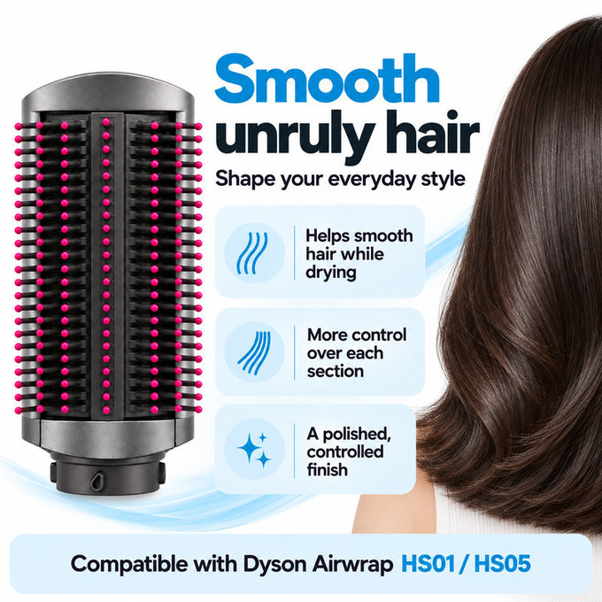 Twarda szczotka wygładzająca do Dyson Airwrap HS01, HS05, Iron / Fuchsia