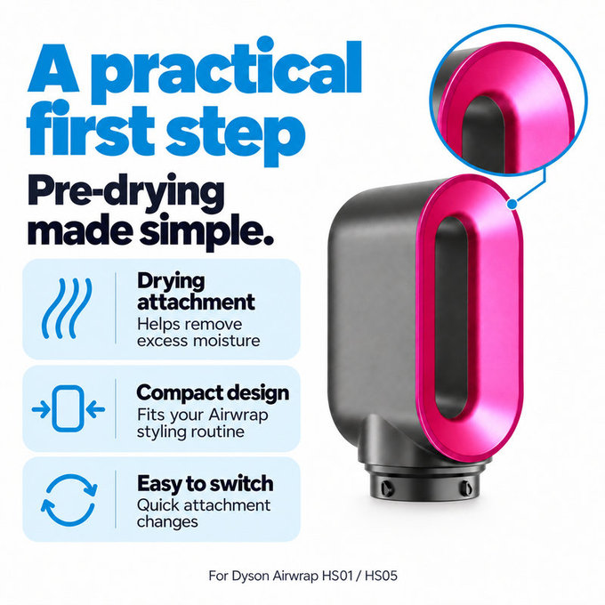 Końcówka do szybkiego suszenia do Dyson Airwrap HS01, HS05, Iron / Fuchsia
